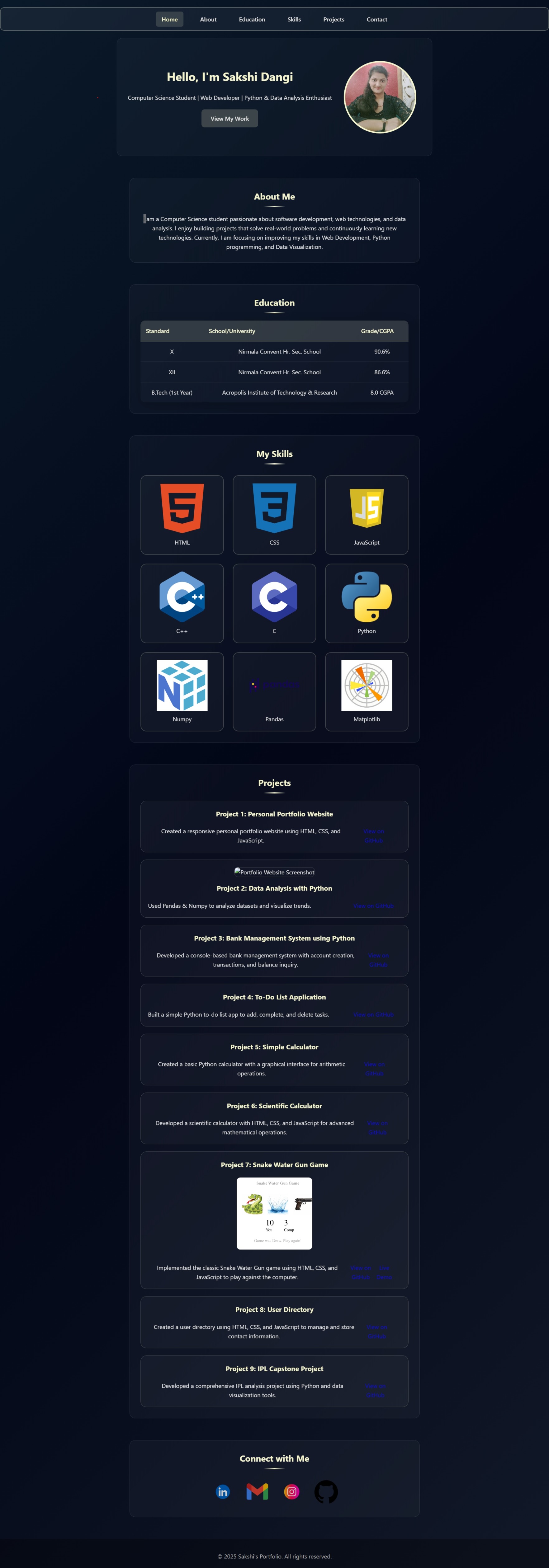Portfolio Website Screenshot